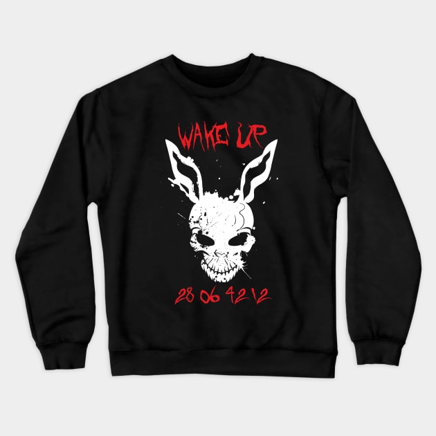 Wake Up Donnie Crewneck Sweatshirt by bleak